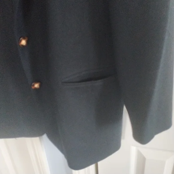 Land's End Women's Black Wool Woven Blazer 12 - Picture 8 of 11